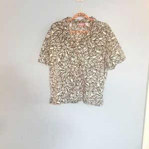 🌟Cappagallo black and white button down. Size XL